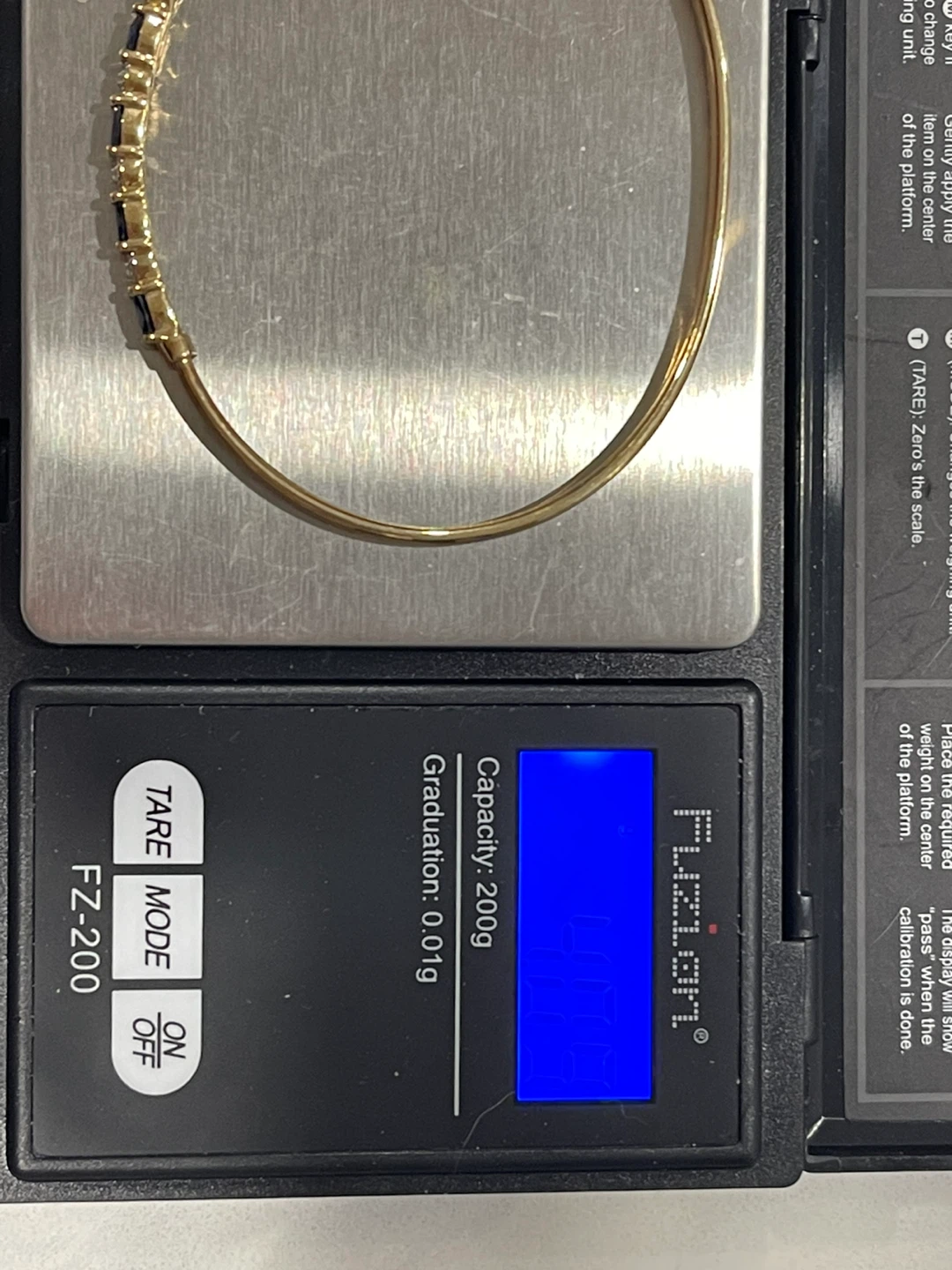 10k Gold Bangle Bracelet with Sapphires and Diamonds - photo 2