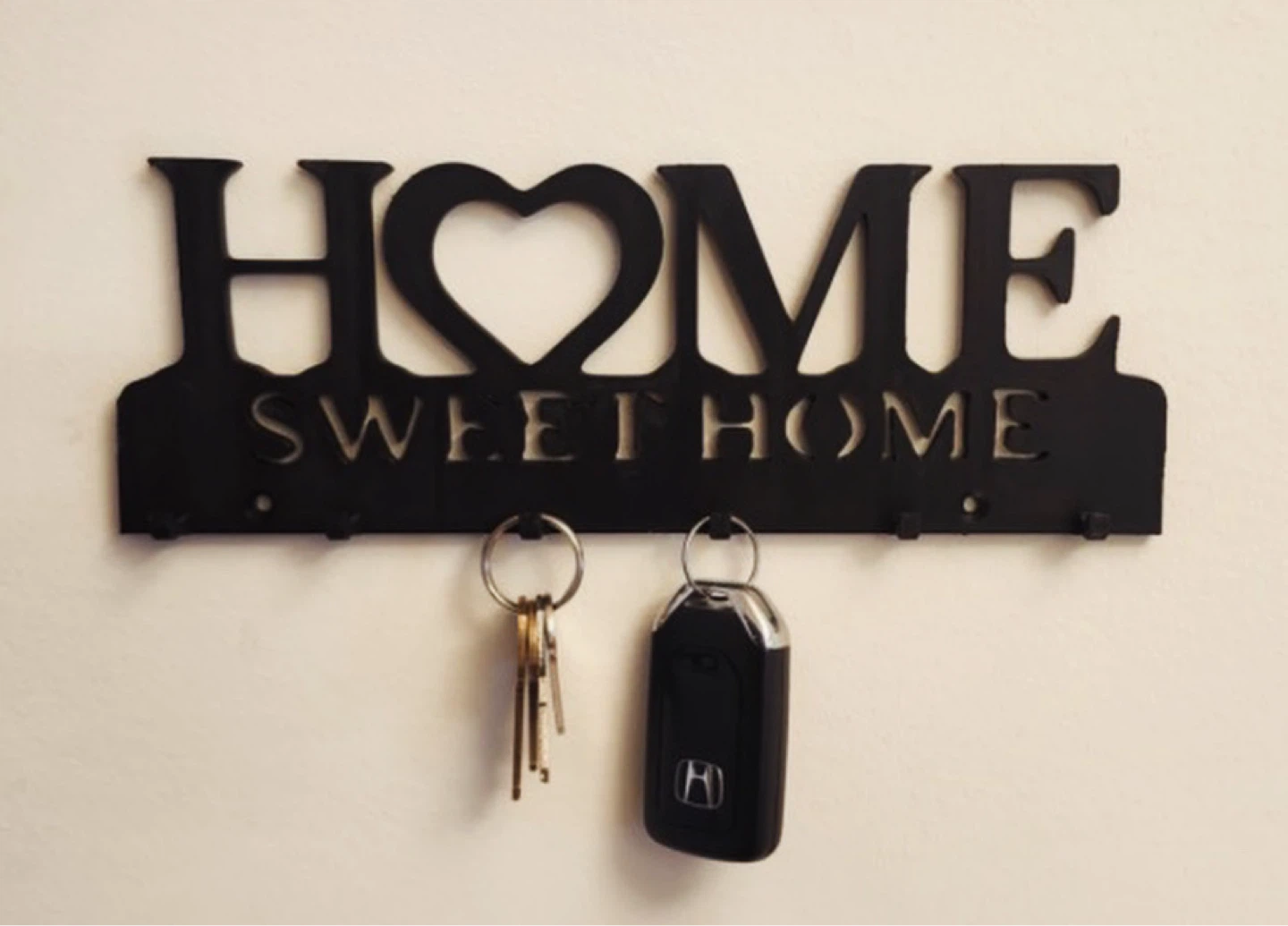 Black Metal "HOME SWEET HOME" Key Holder