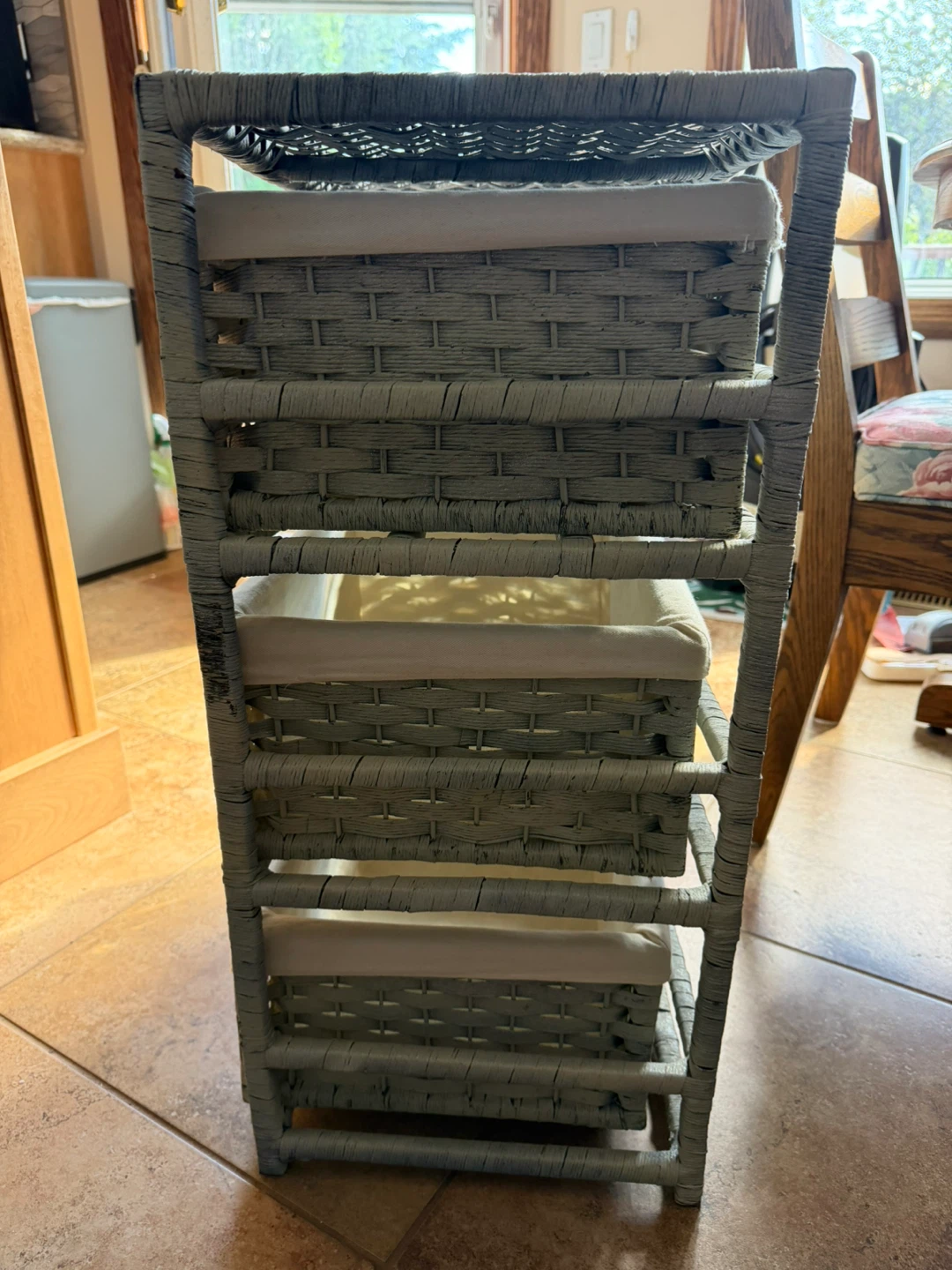 Wicker and canvas 3-Tier Storage - photo 2
