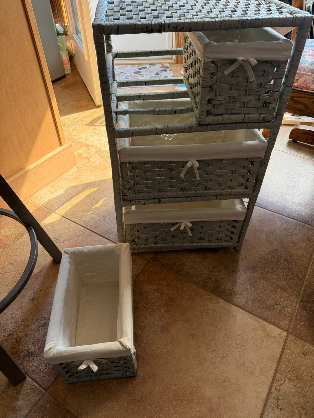 Wicker and canvas 3-Tier Storage - photo 4