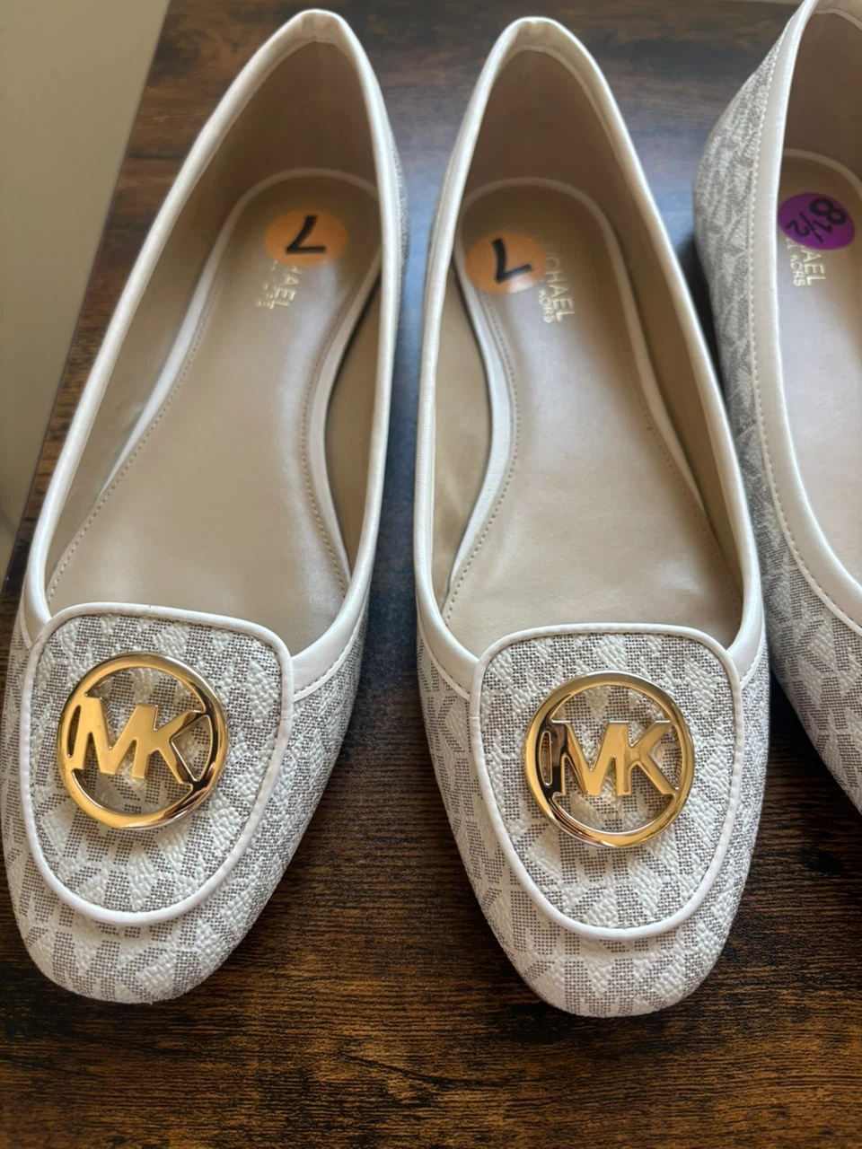 Michael Kors Women's Ballet Flats Size 7 White MK Logo - photo 2