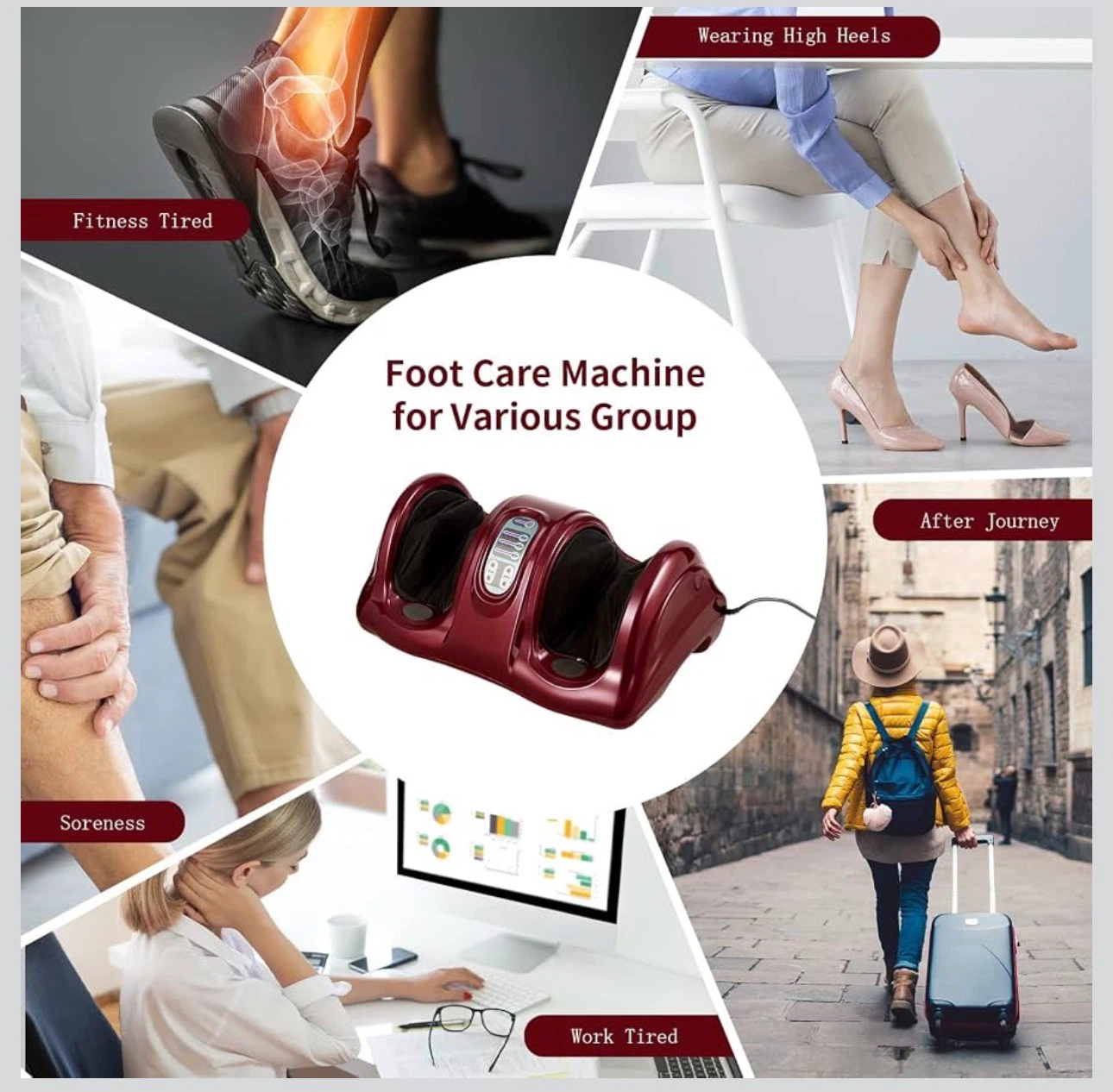 Giantex Shiatsu Foot Massager Machine - Burgundy FM22 - photo 2
