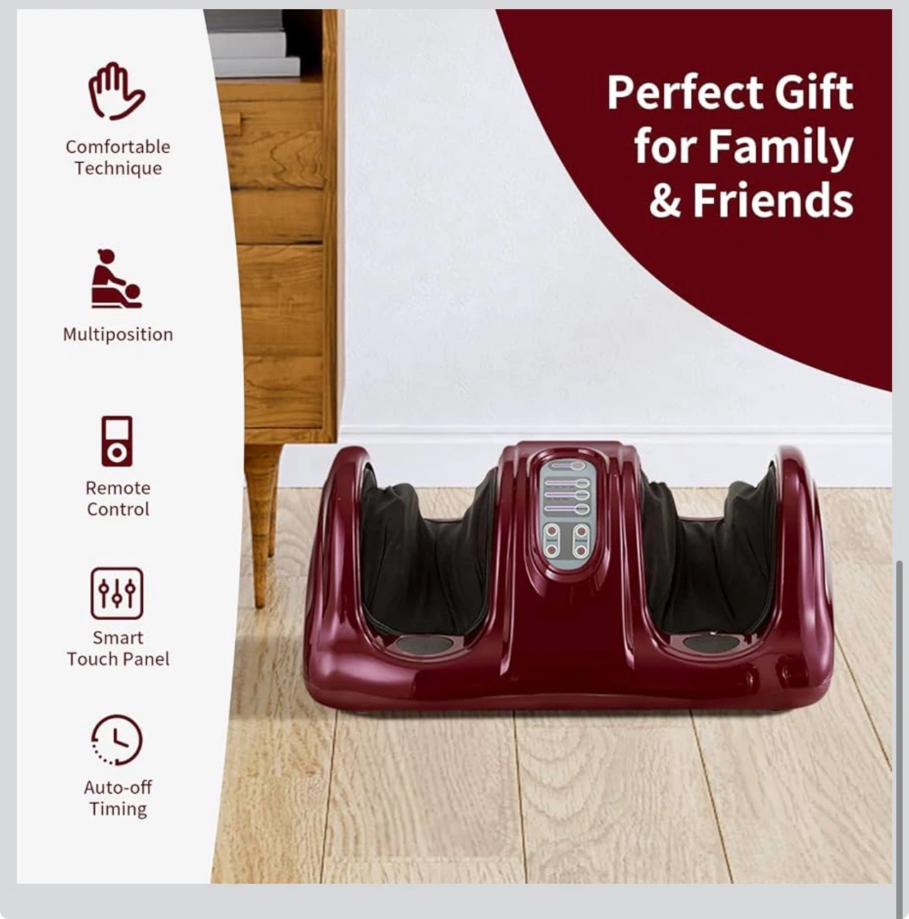 Giantex Shiatsu Foot Massager Machine - Burgundy FM22 - photo 3
