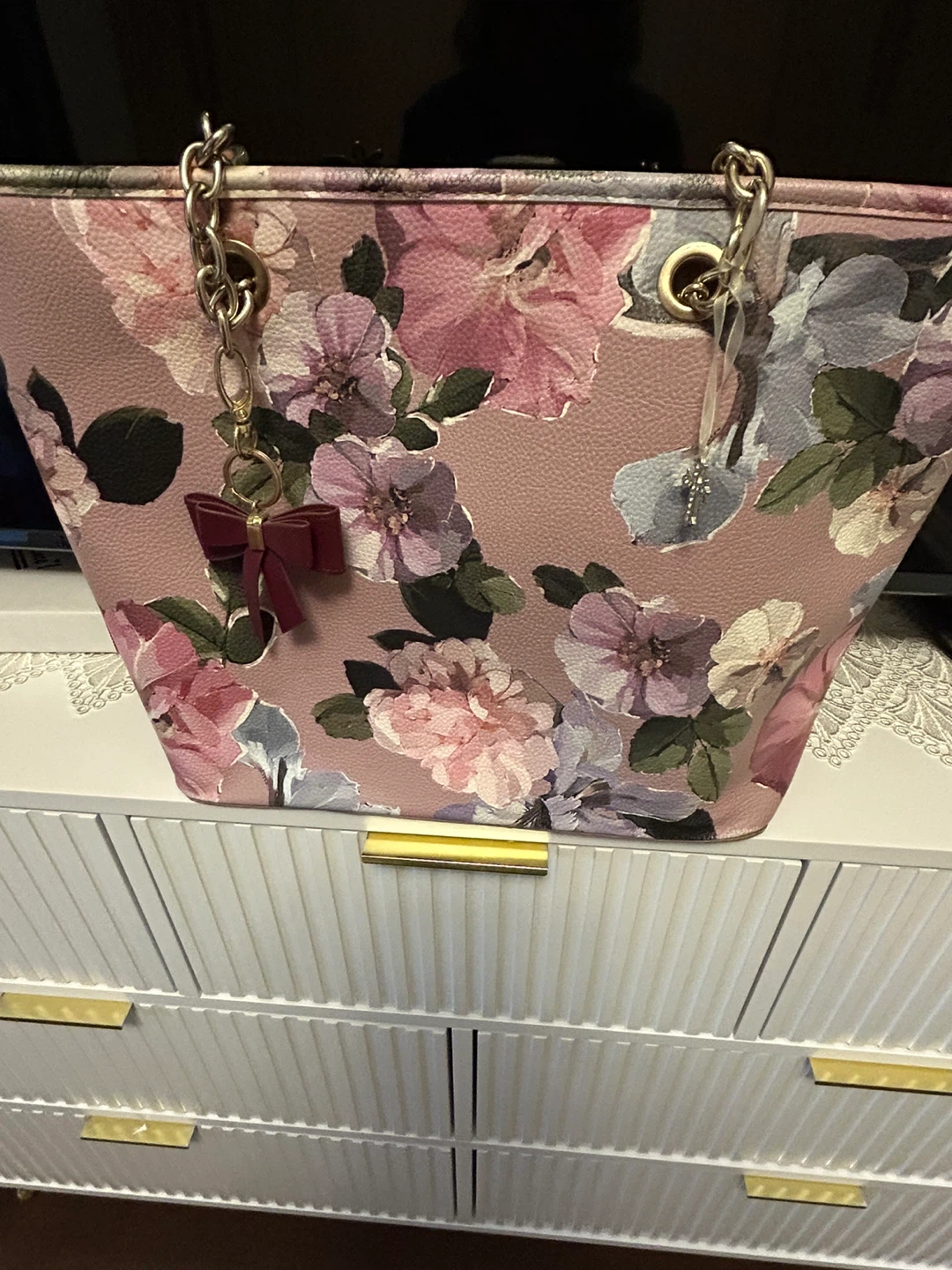 Pink Floral Tote Bag - photo 2