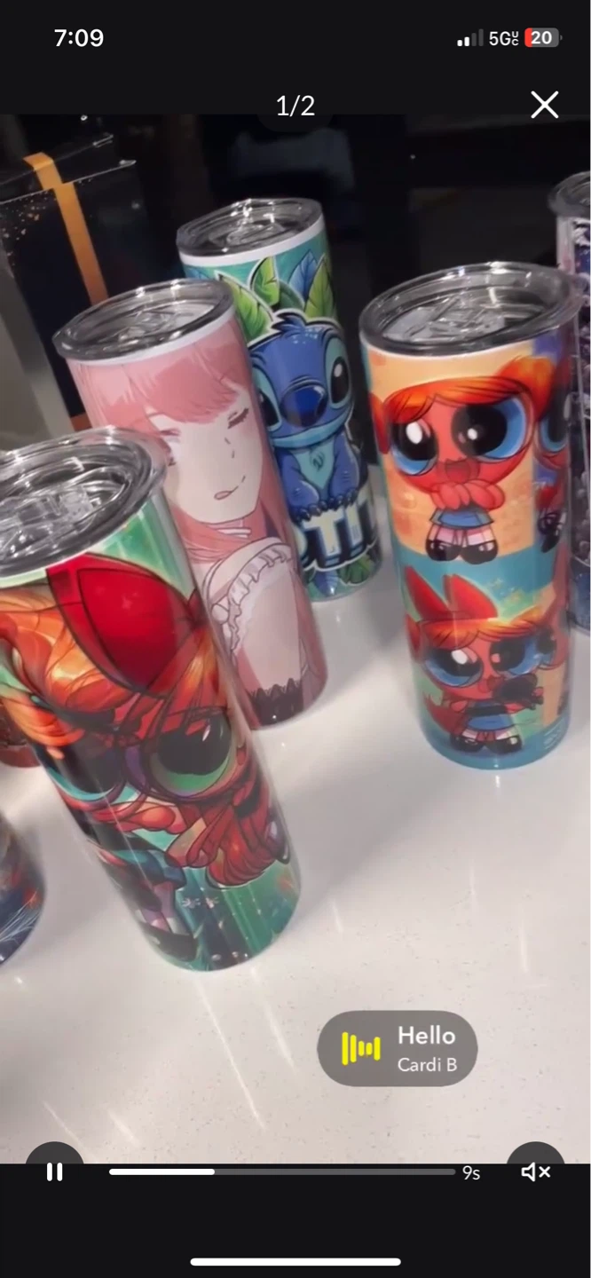 Tumblers with character designs