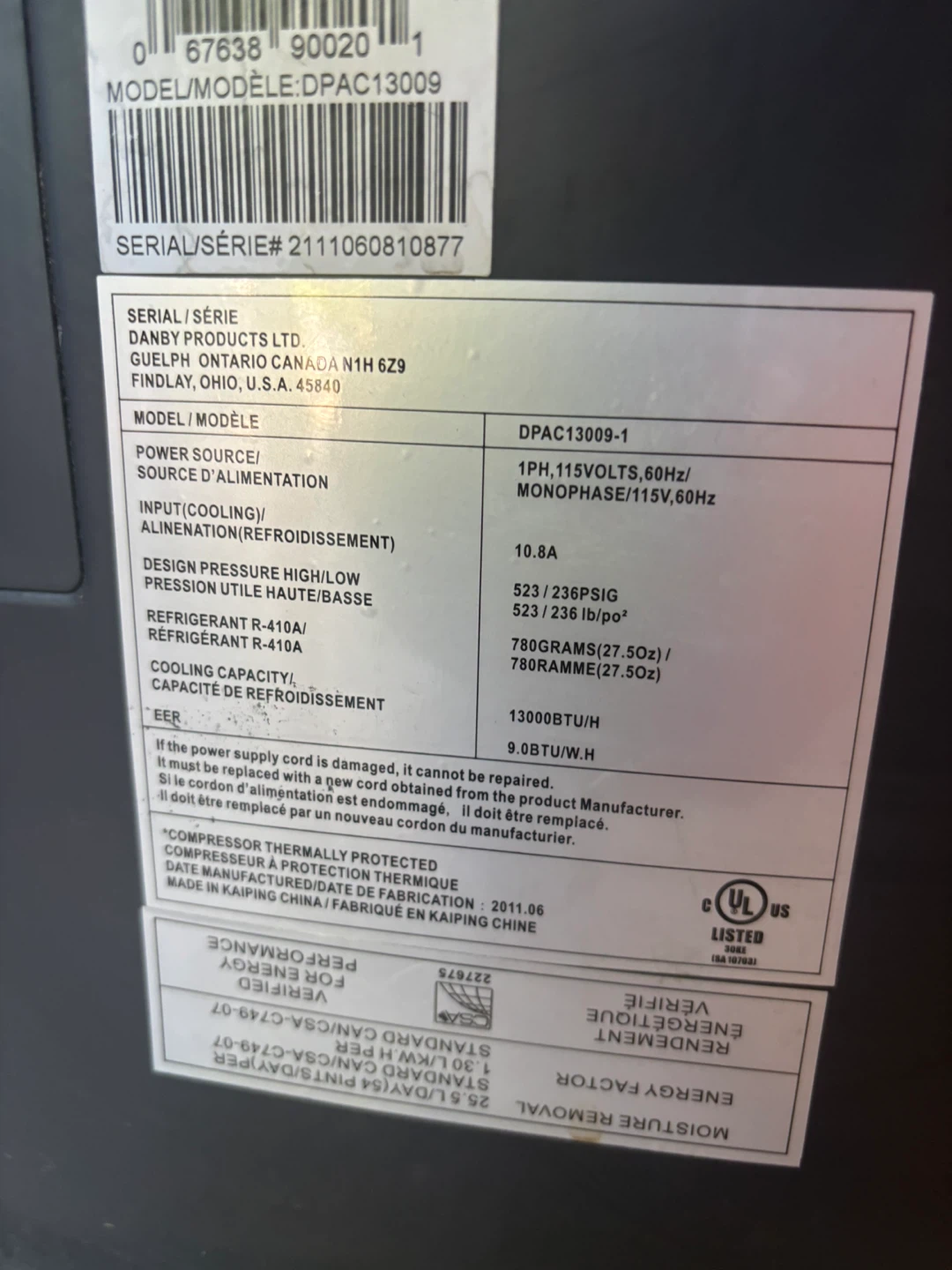 Danby Premiere Portable Air Conditioner DPAC13009 - photo 3