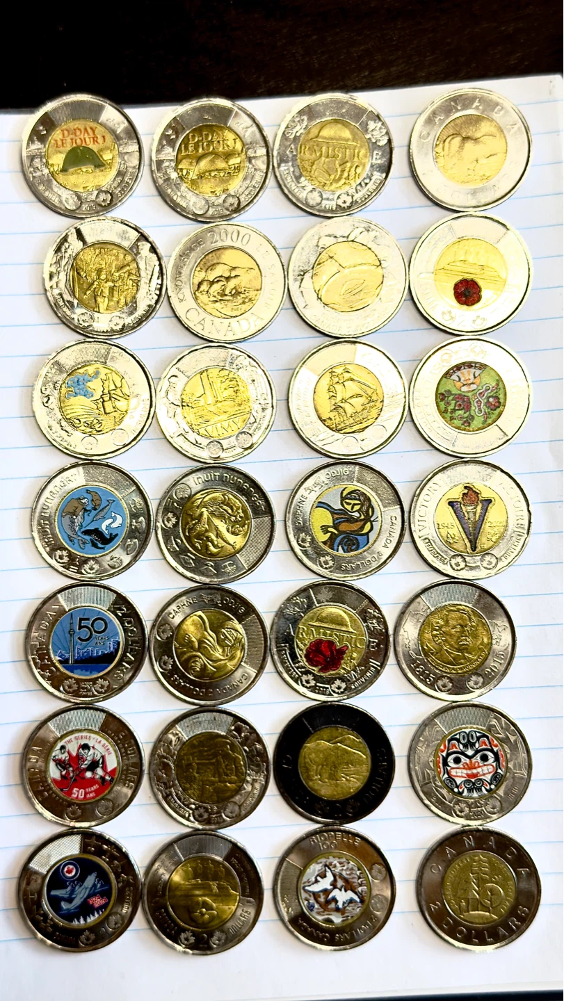 Collection of Canadian Toonie Coins