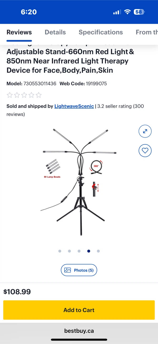 Adjustable Red Light Therapy Lamp 660nm & 850nm - photo 3