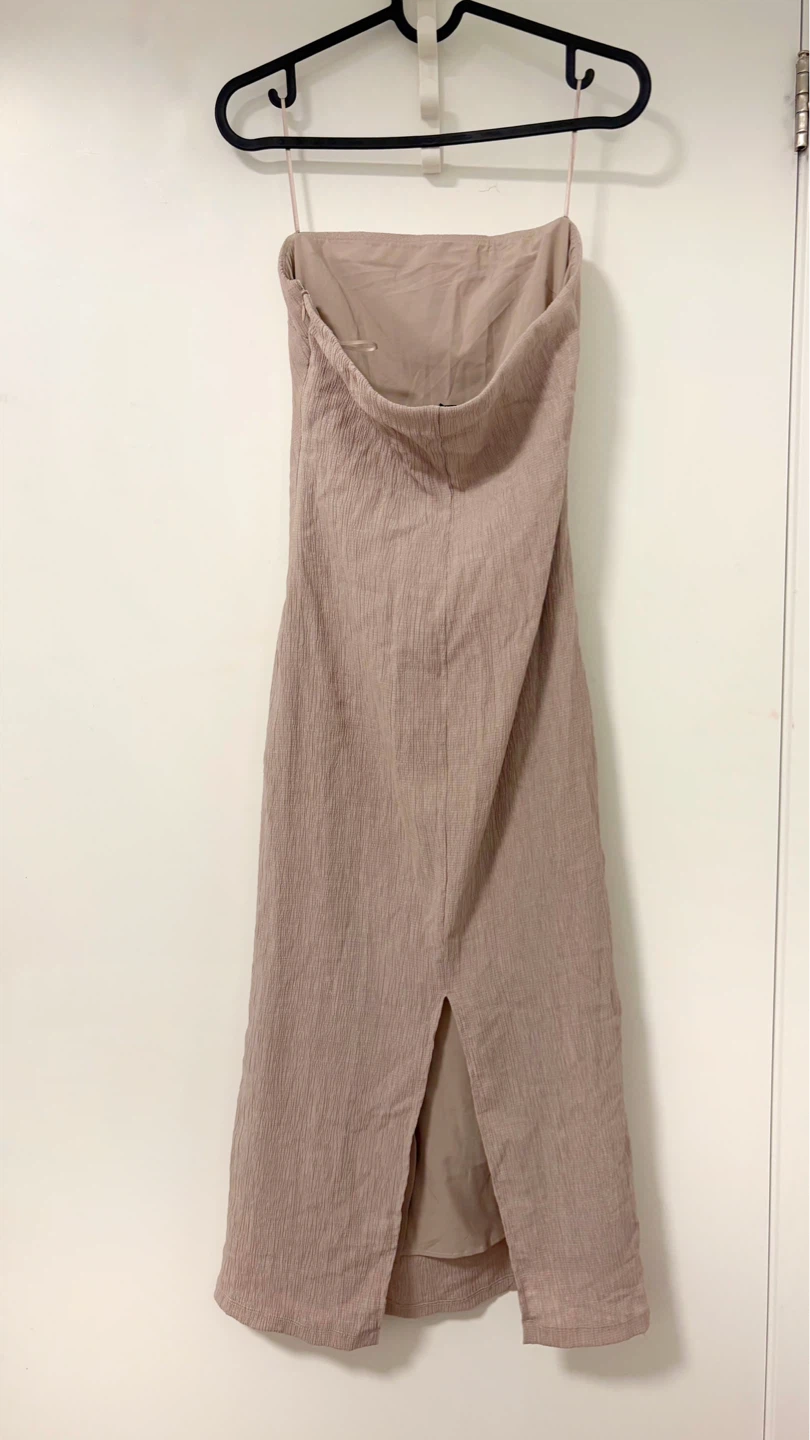 Dynamite Strapless Ruched Bodycon Dress Taupe - photo 2