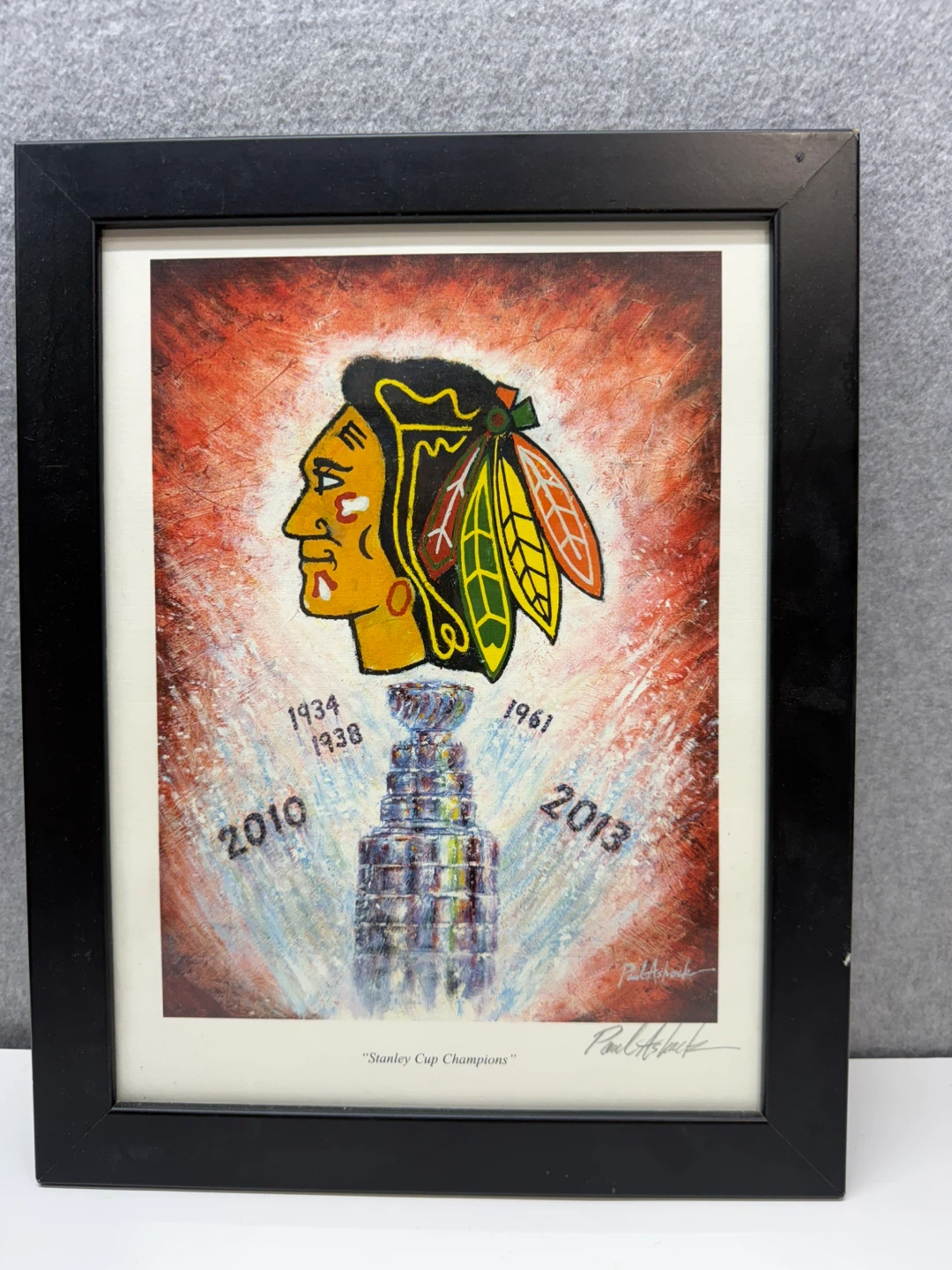 Chicago Blackhawks Stanley Cup Champions Framed Artwork
