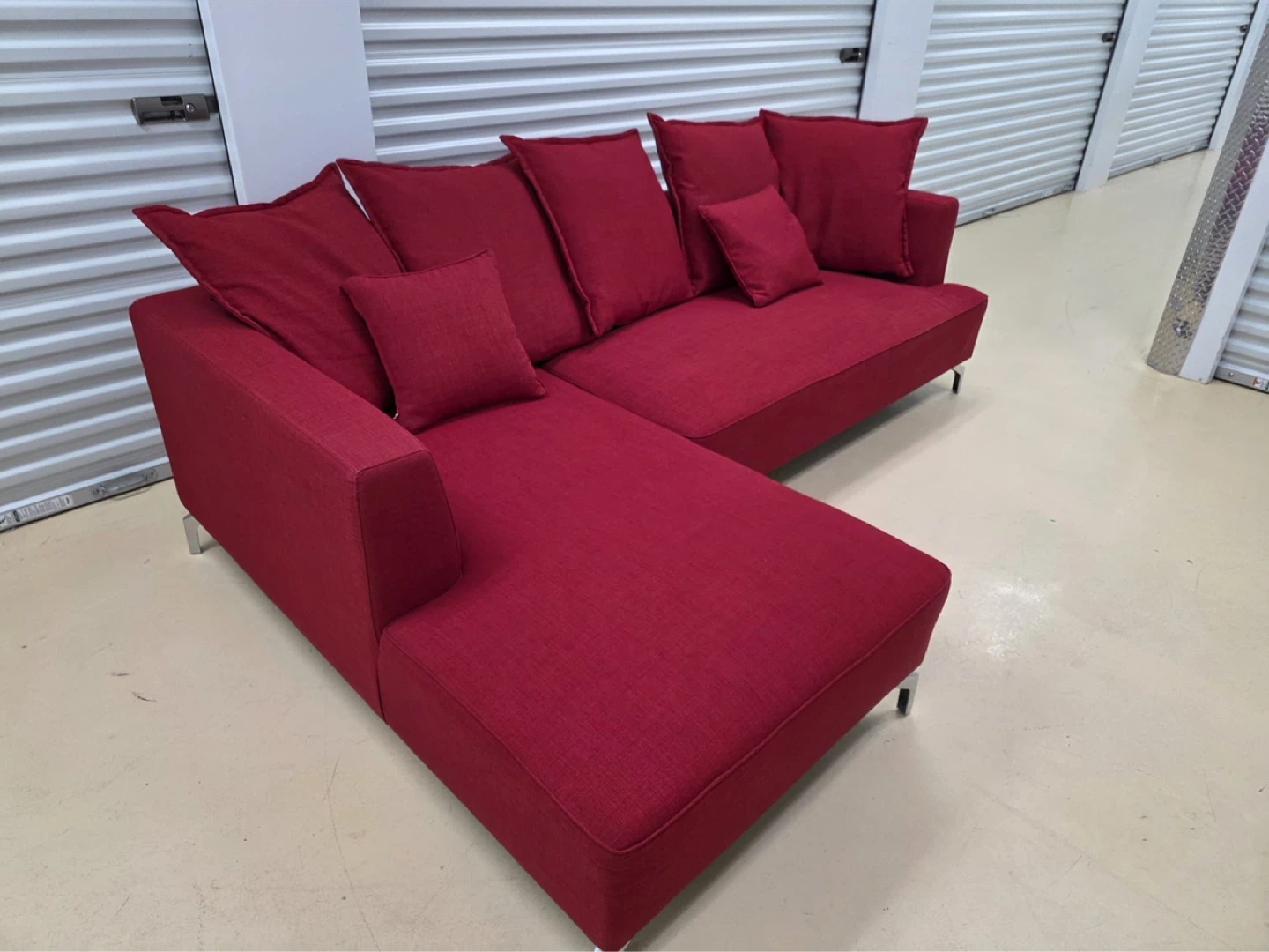 Stracube Red Sectional Sofa with Chaise
