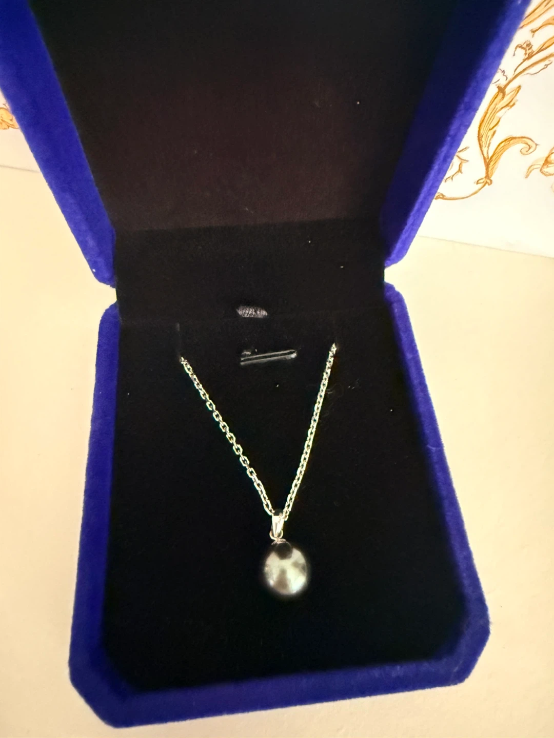 Brand new 18K plated Black Tahiti Pearl Necklace - photo 2
