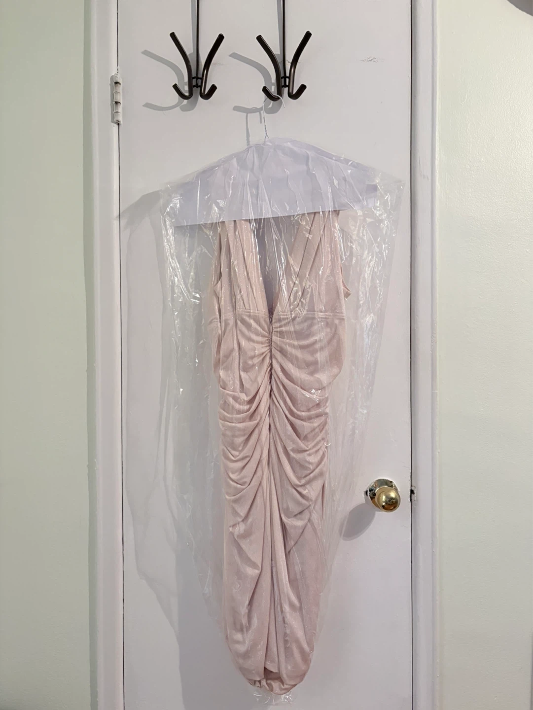 Light Pink Ruched Glitter Dress - photo 2