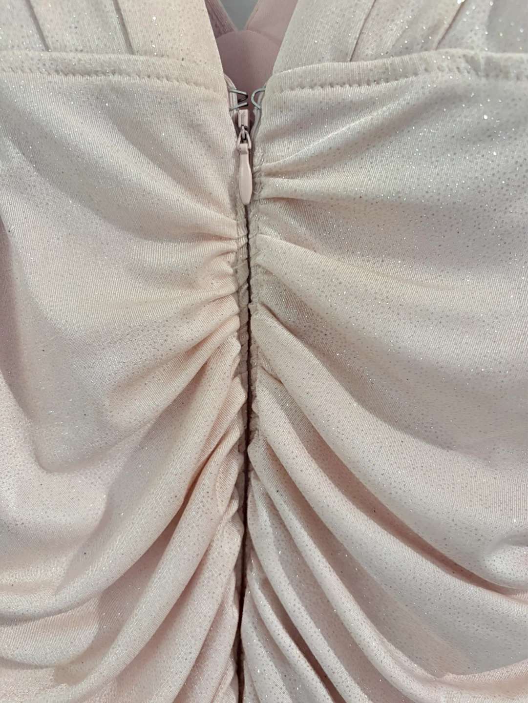 Light Pink Ruched Glitter Dress - photo 5