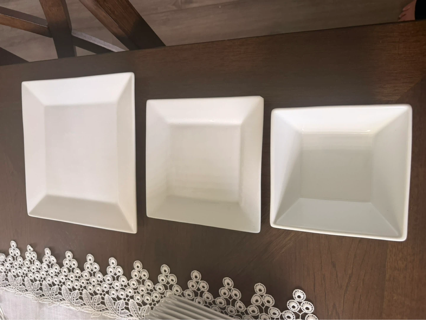 Set of White Square Plates and Bowls - photo 3