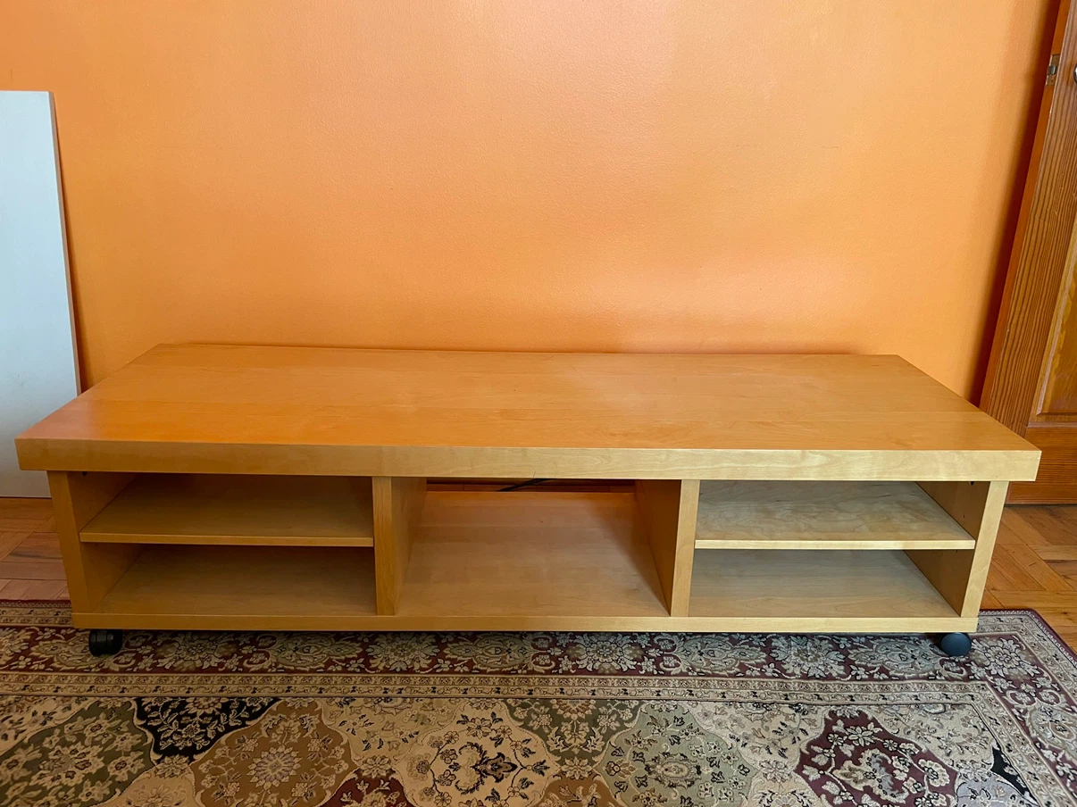Wood TV Stand with Wheels