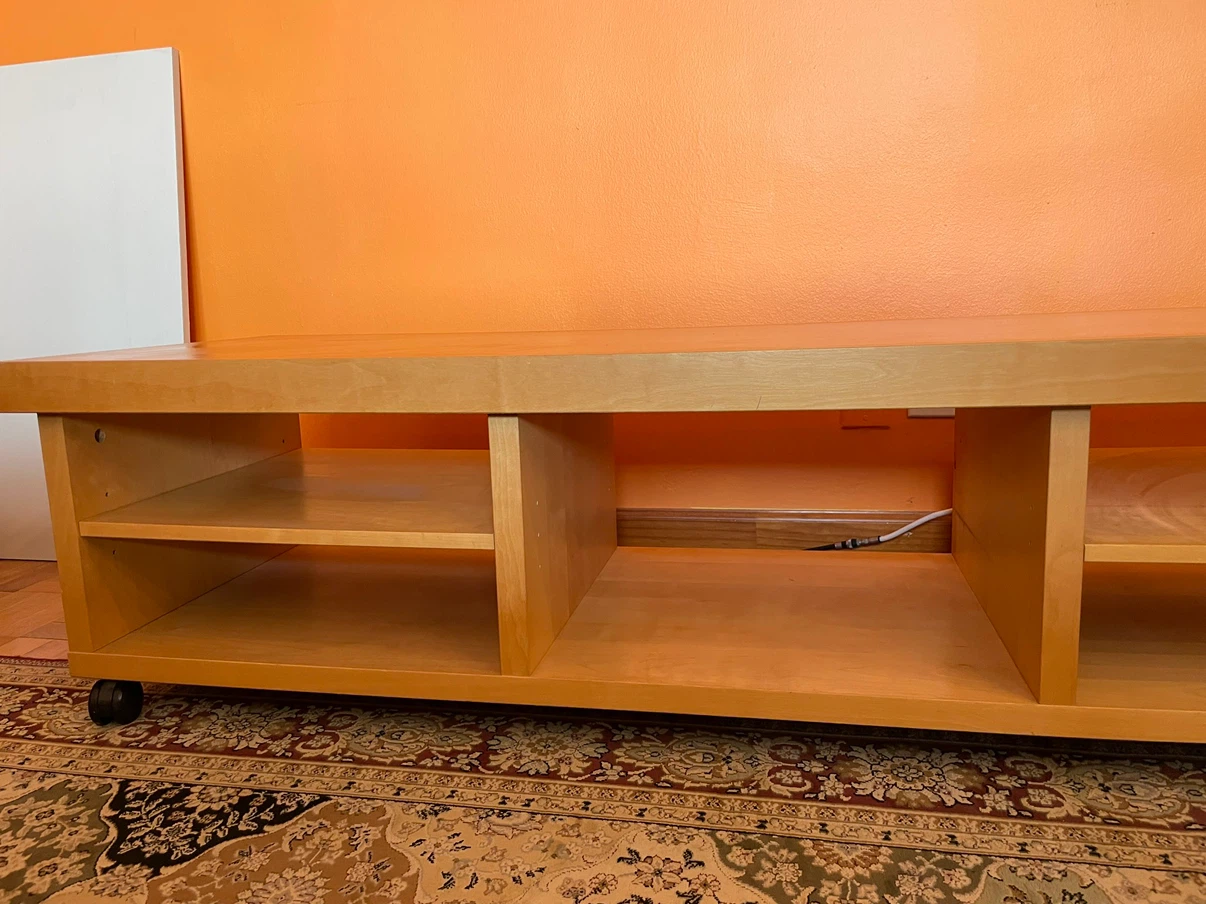 Wood TV Stand with Wheels - photo 3