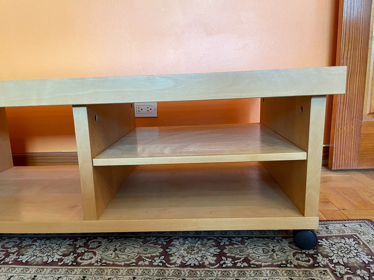 Wood TV Stand with Wheels - photo 5