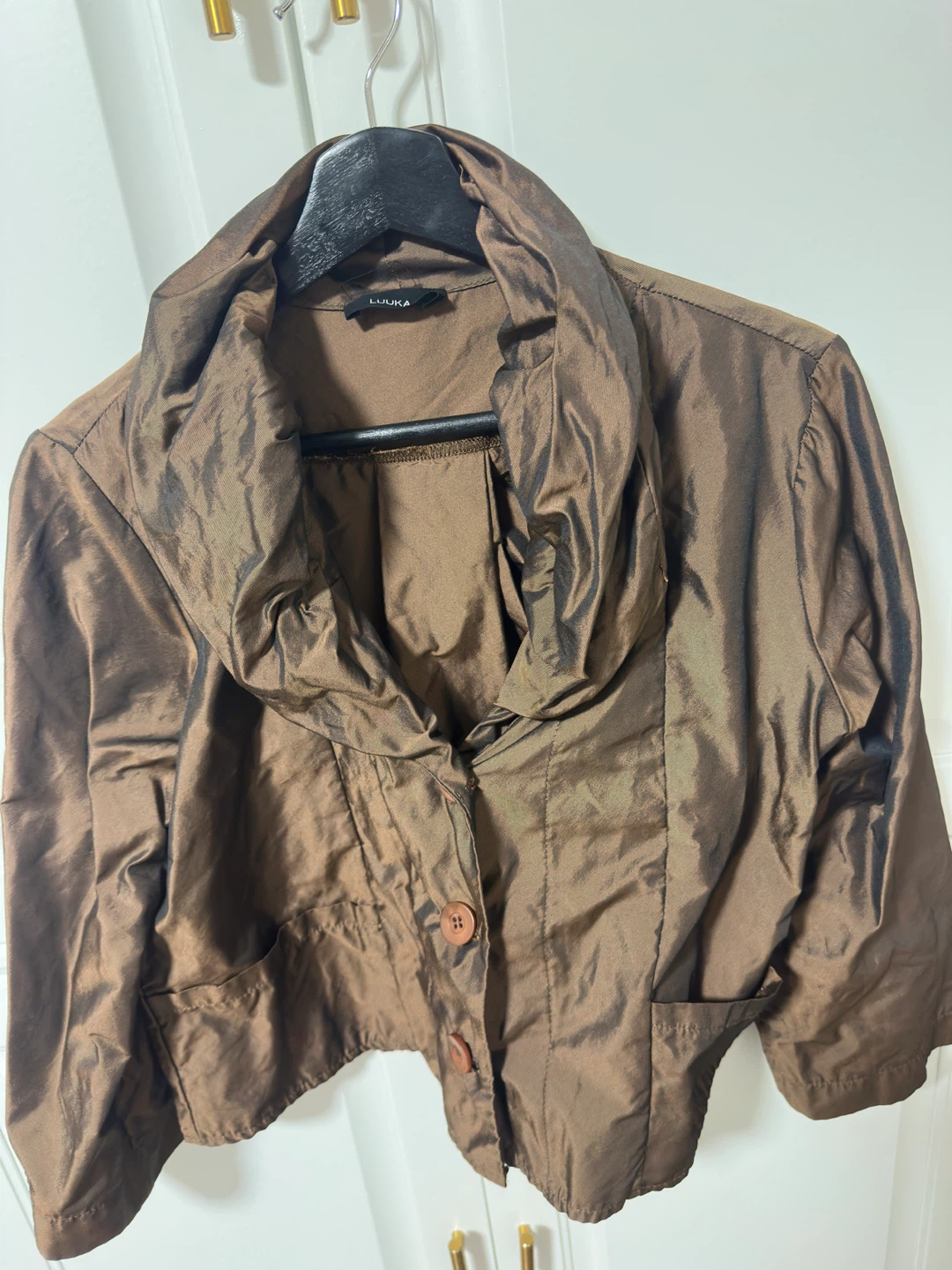 Designer Luukaa brown metallic sheen jacket