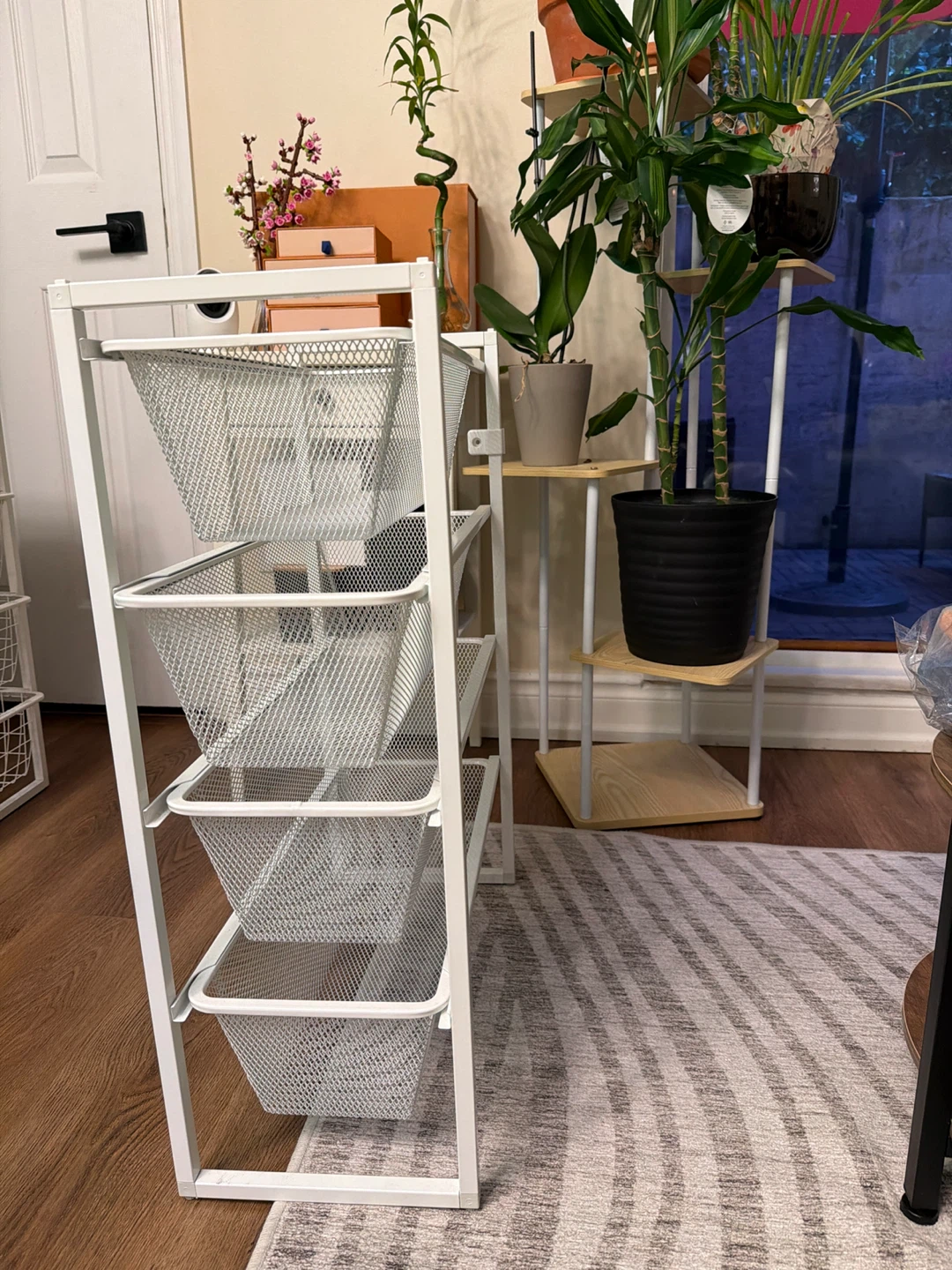 White 4-Tier Wire Basket Storage Unit - photo 2
