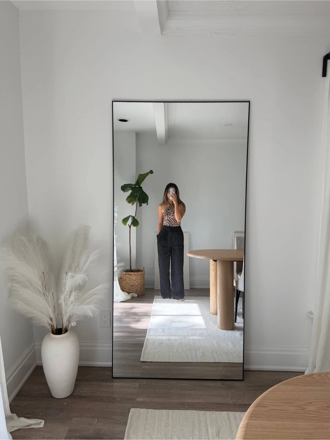 Oversized Full Length Mirror with Black Frame