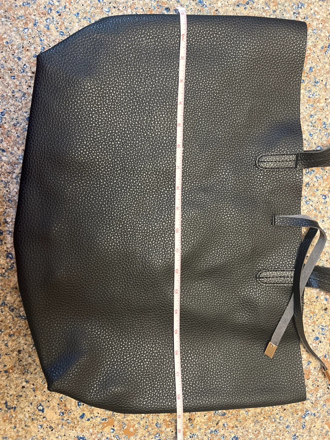 Black Faux Leather Tote Bag with Pouch - photo 5