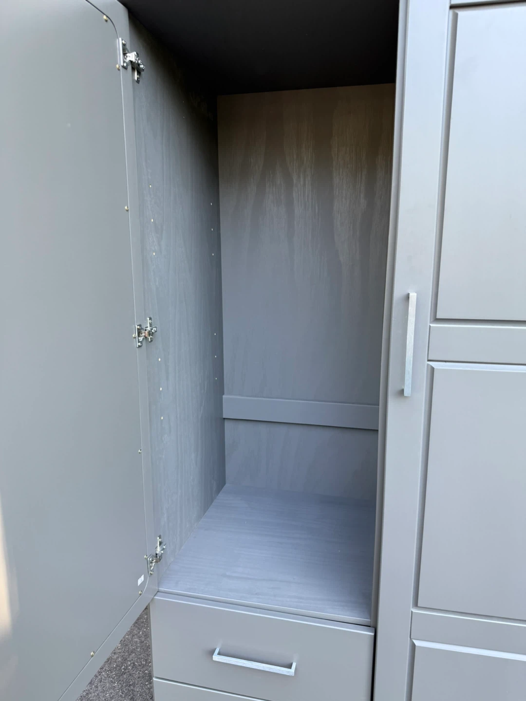 New Gray Wardrobe Armoire with Mirror and Drawers - photo 3