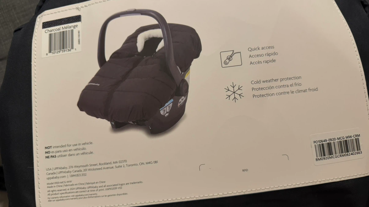 UPPAbaby CozyGanoosh Infant Footmuff - Charcoal Melange - photo 2