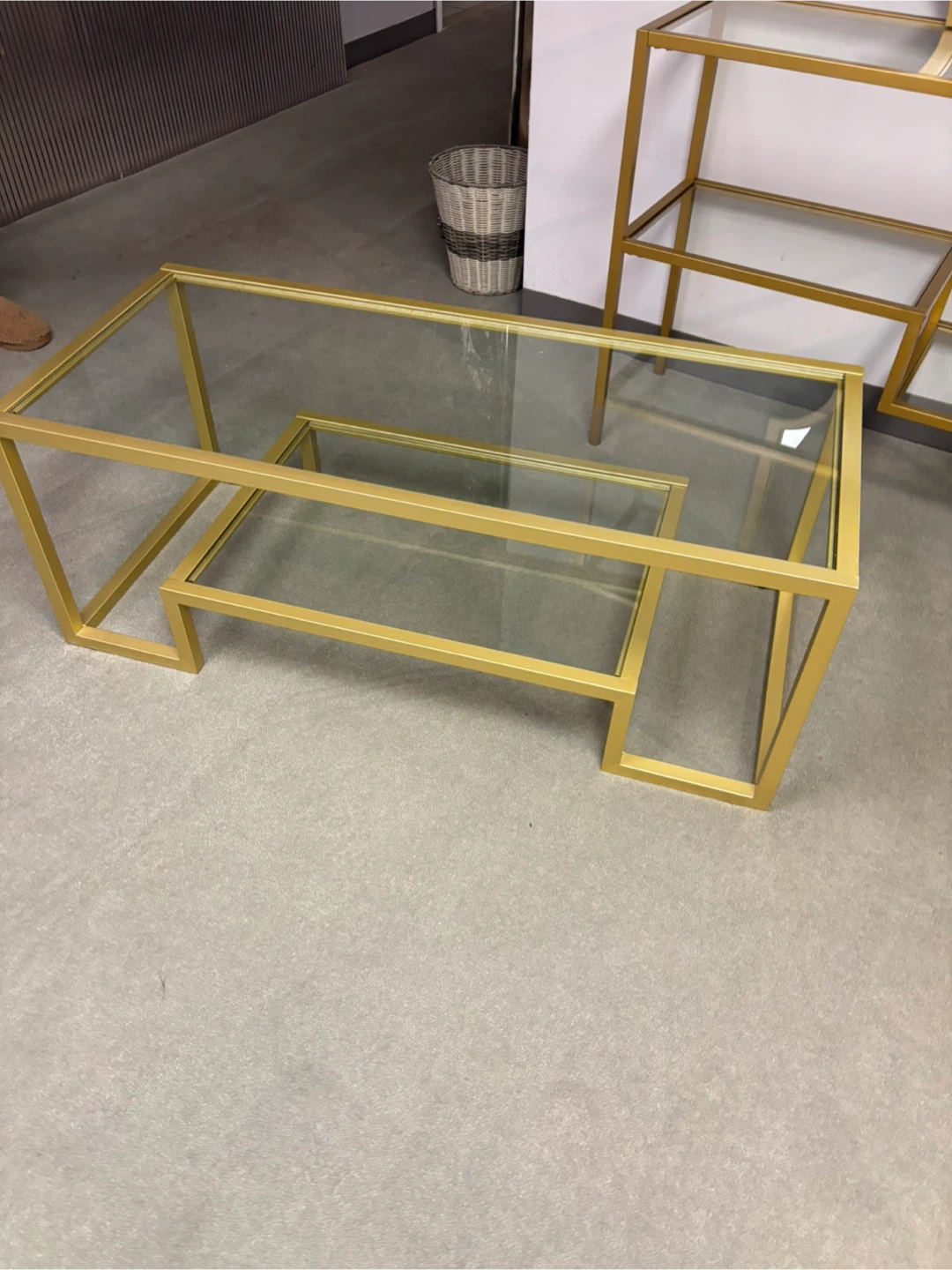 Gold Frame Glass Coffee Table