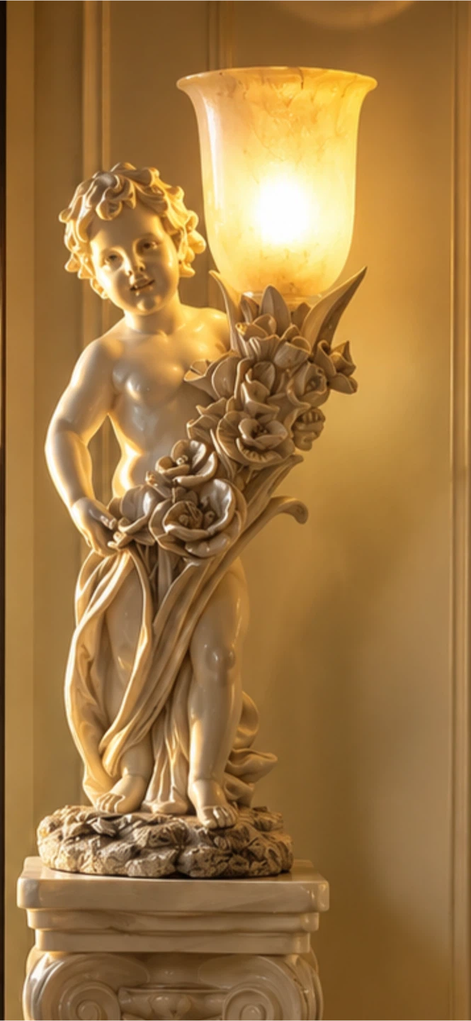 ✨ Elegant Cherub Pedestal Lamp - photo 2