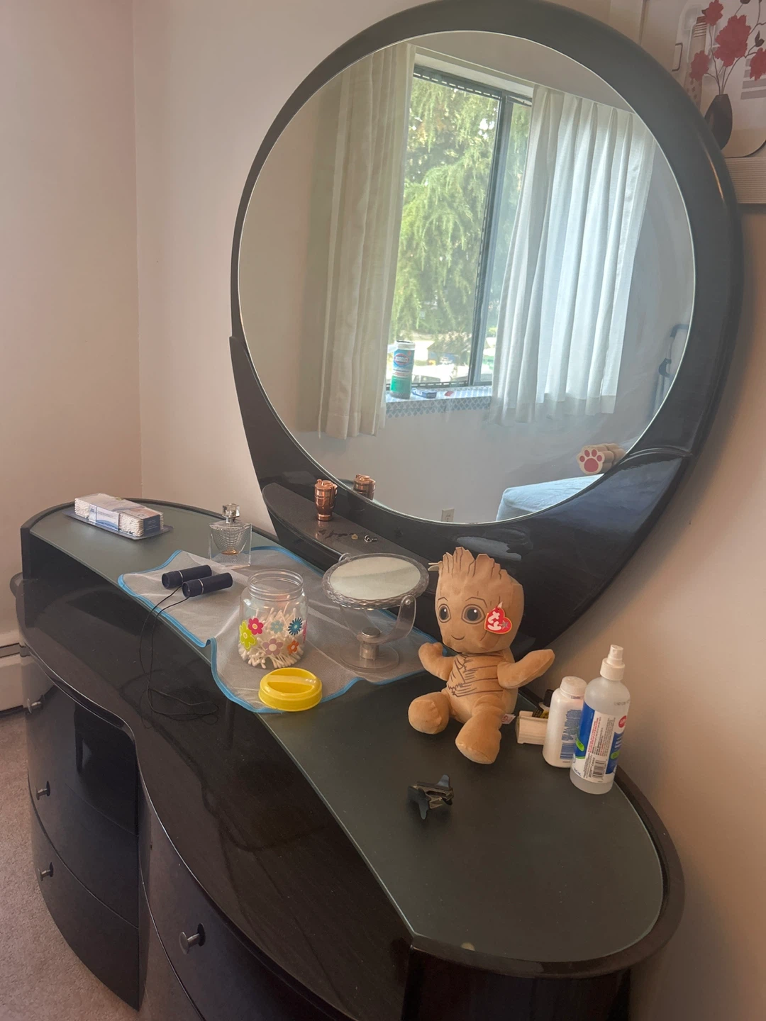Black Dresser with Mirror