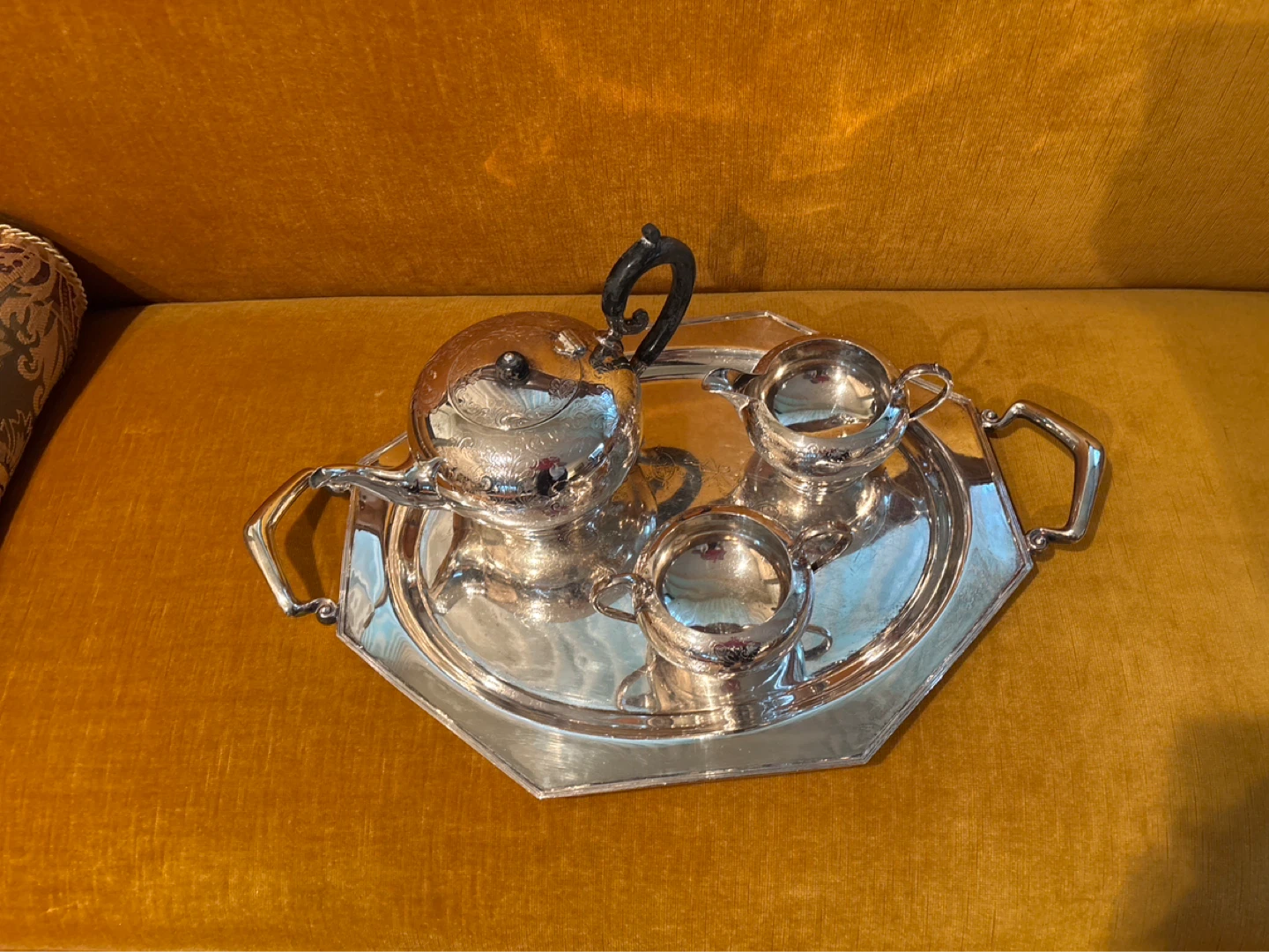 Silver Plated Tea Set with Tray