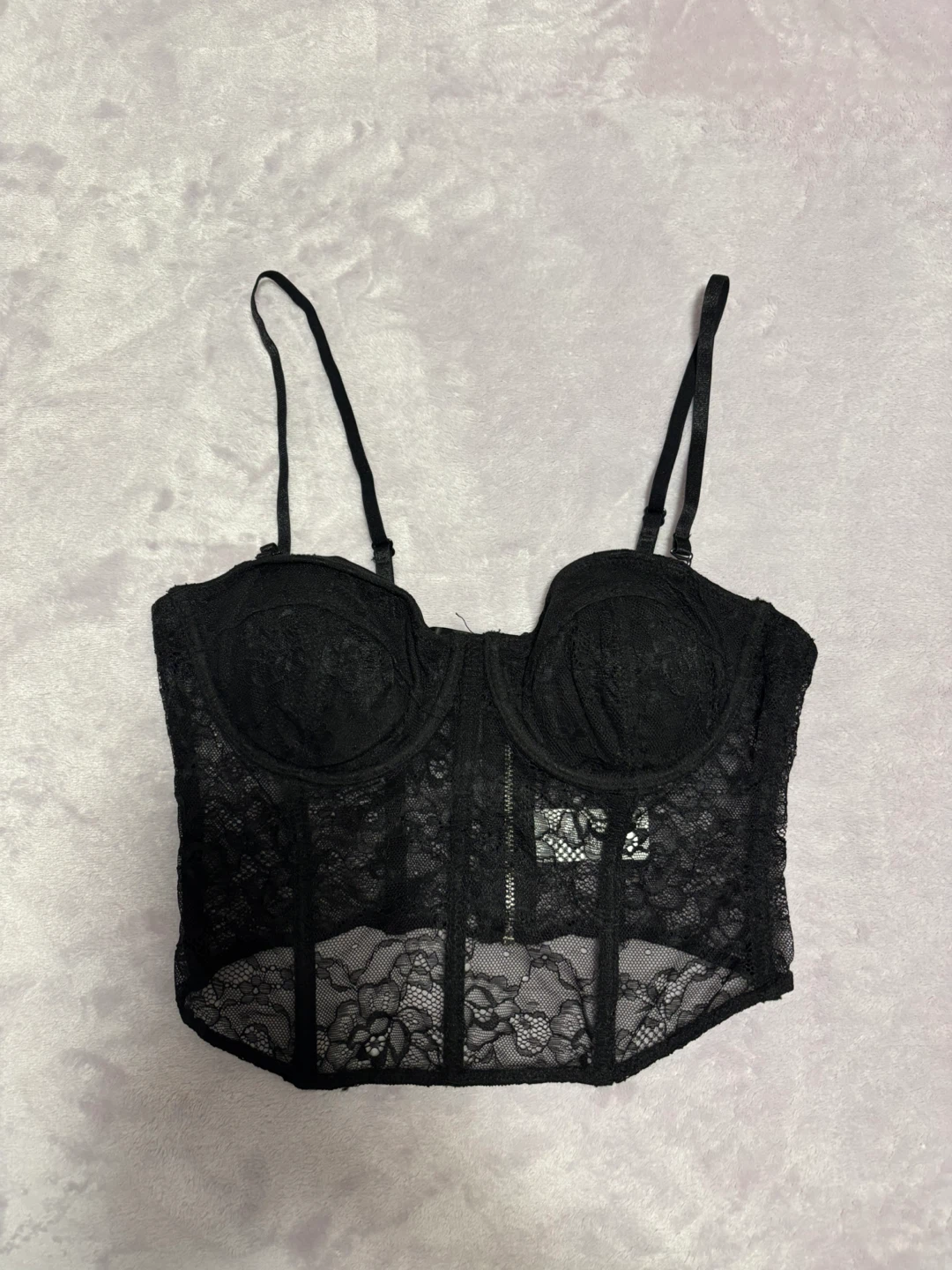DYNAMITE Black Lace Corset Top