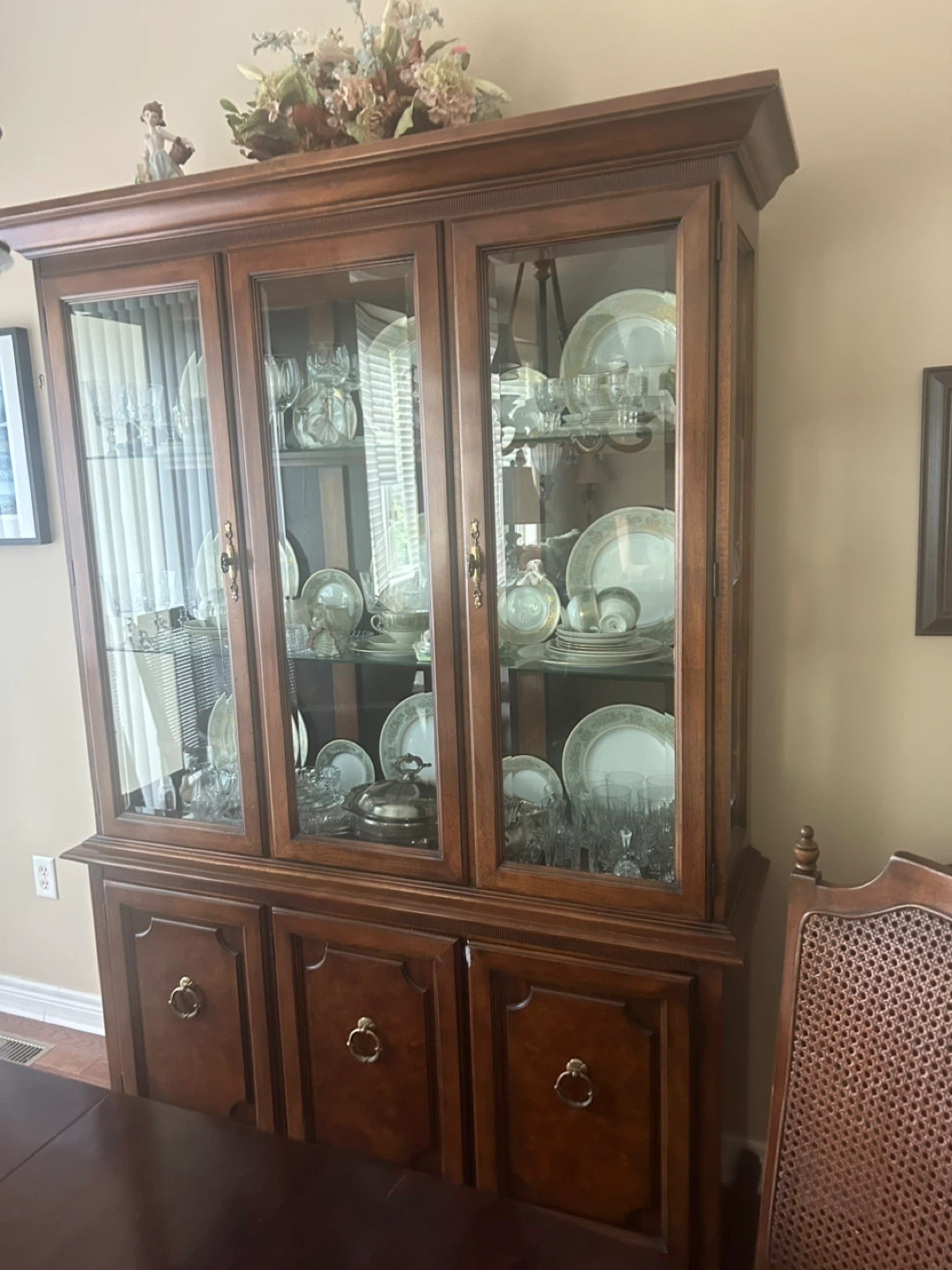 Wooden China Cabinet with Glass Doors - photo 2