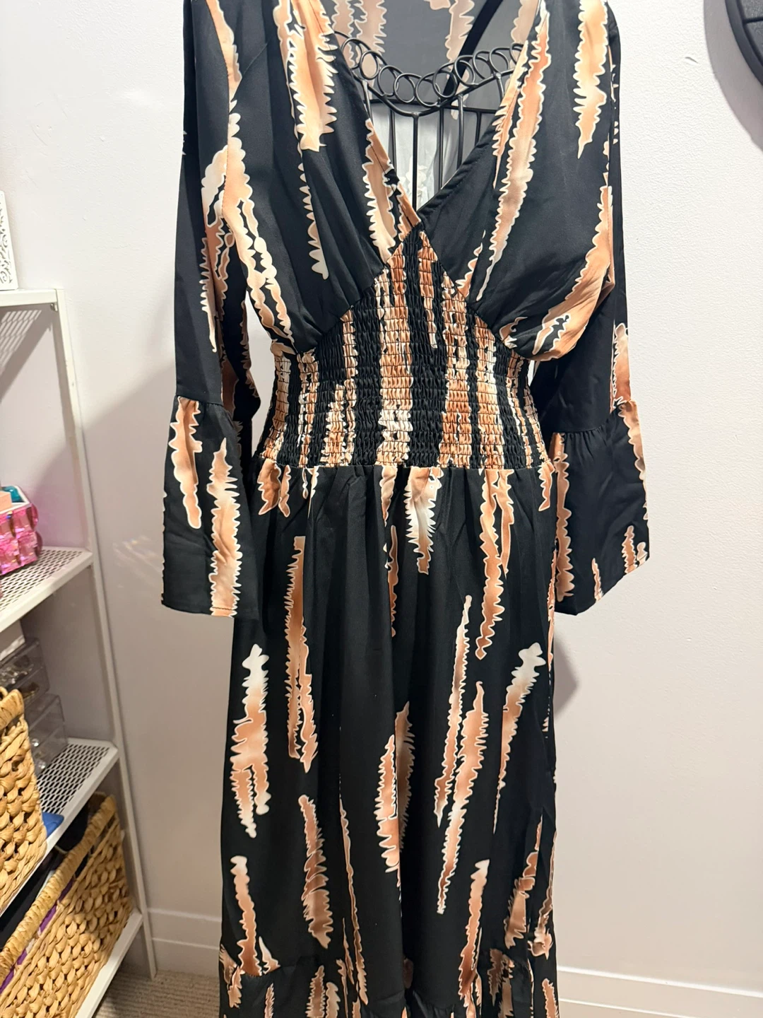 Maxi Dress Black & Tan Pattern - photo 2