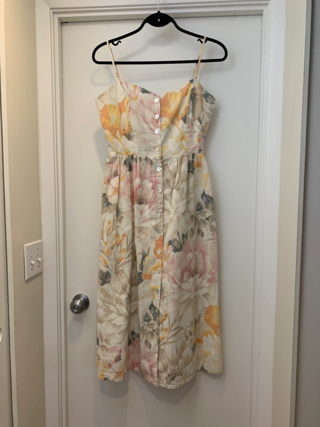 Floral Midi Dress linen blend