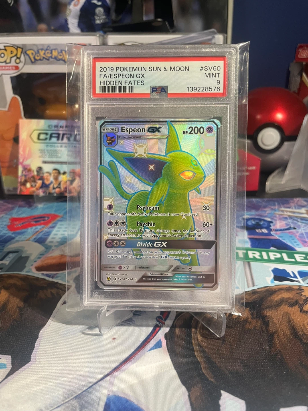 2019 Pokémon Sun & Moon Espeon GX full art shiny psa 9