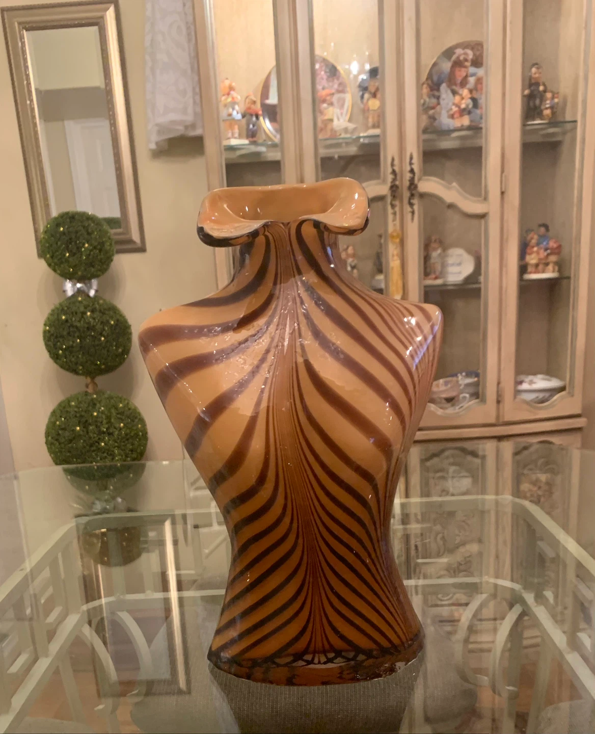 Unique Set of 2 coloured Glass Torso Vases - photo 2