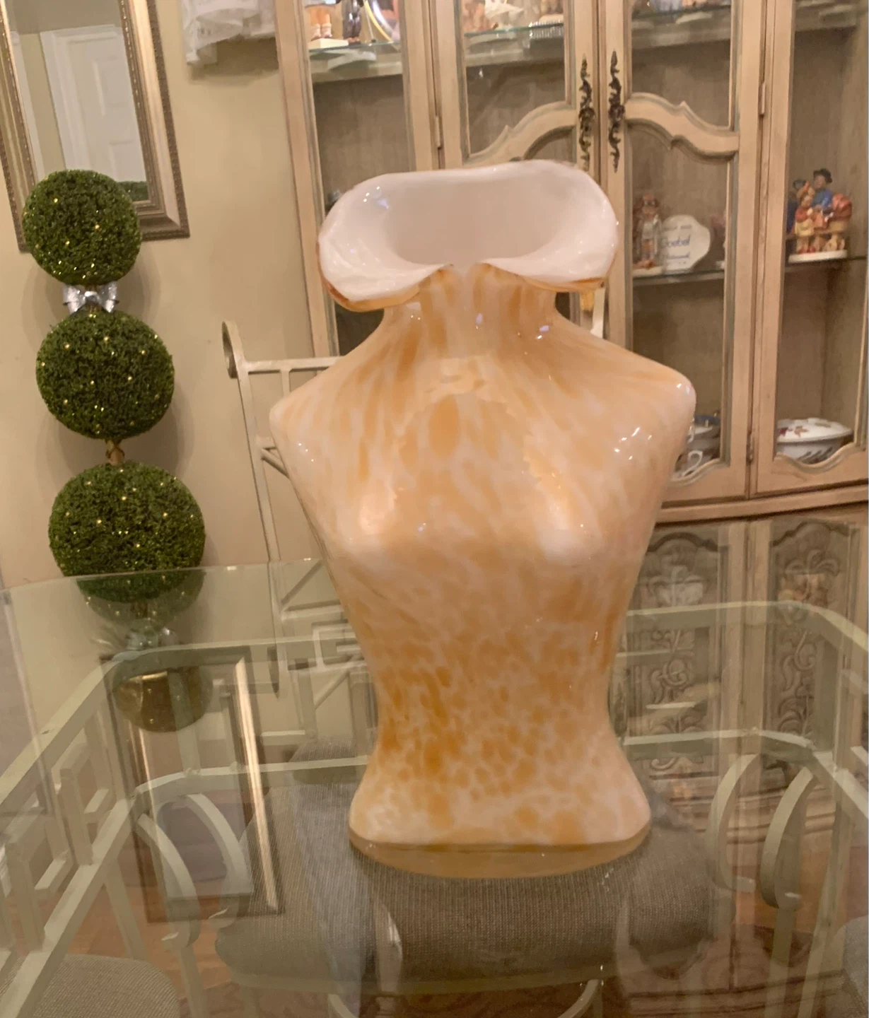 Unique Set of 2 coloured Glass Torso Vases - photo 3