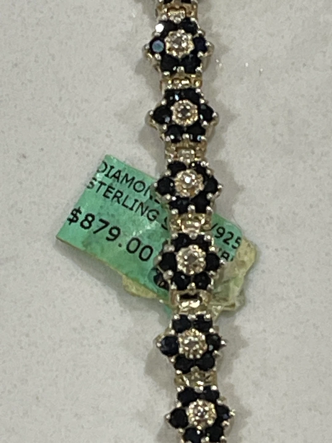 Sterling Silver Diamond and Sapphire Tennis Bracelet