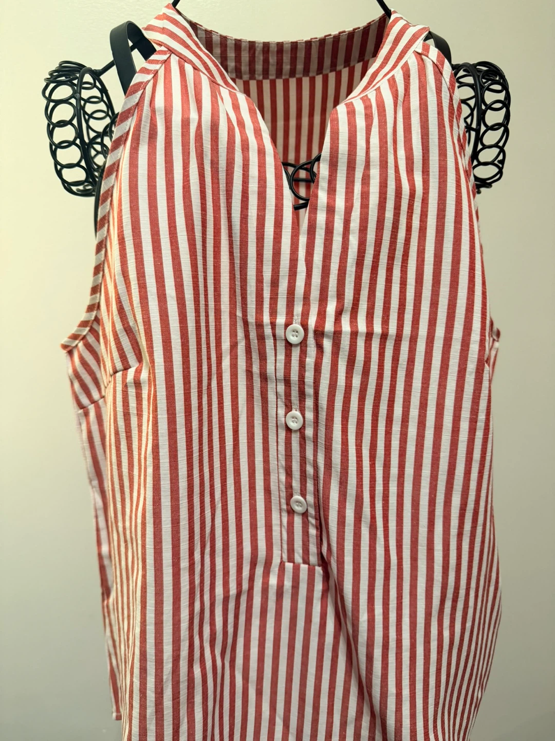Red & White Striped  Top