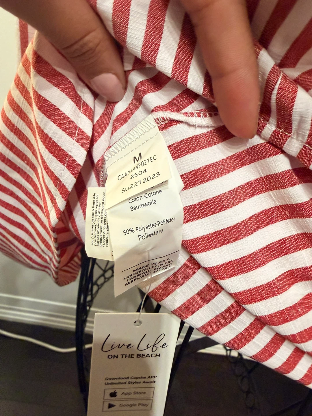 Red & White Striped  Top - photo 5