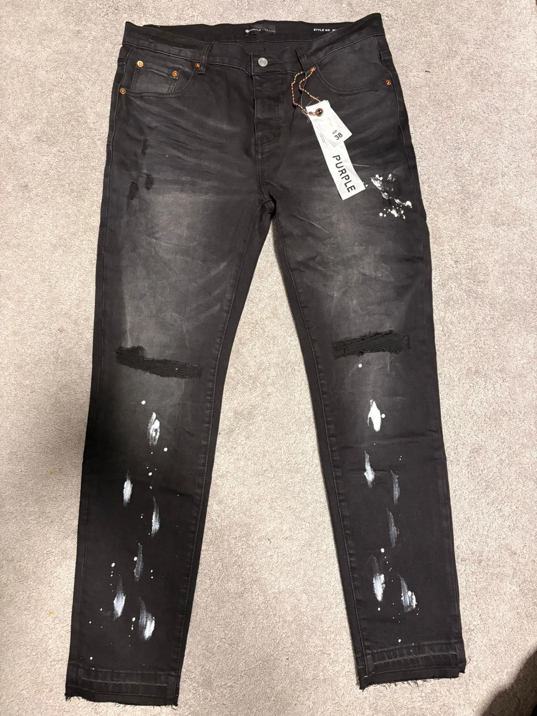 Purple Brand Distressed Paint Splatter Jeans - photo 2