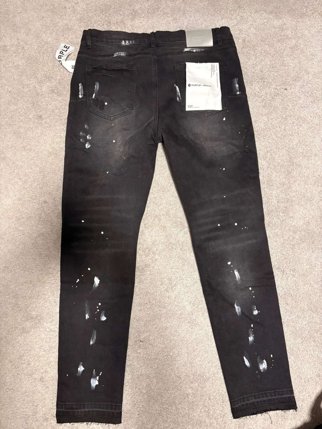 Purple Brand Distressed Paint Splatter Jeans