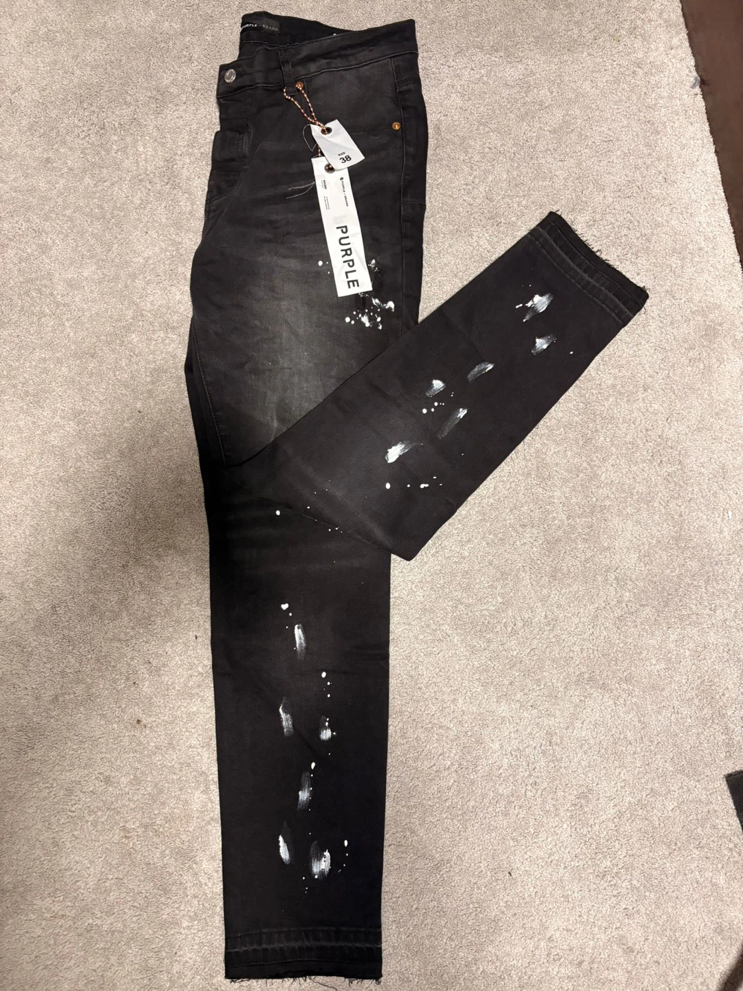 Purple Brand Distressed Paint Splatter Jeans - photo 3