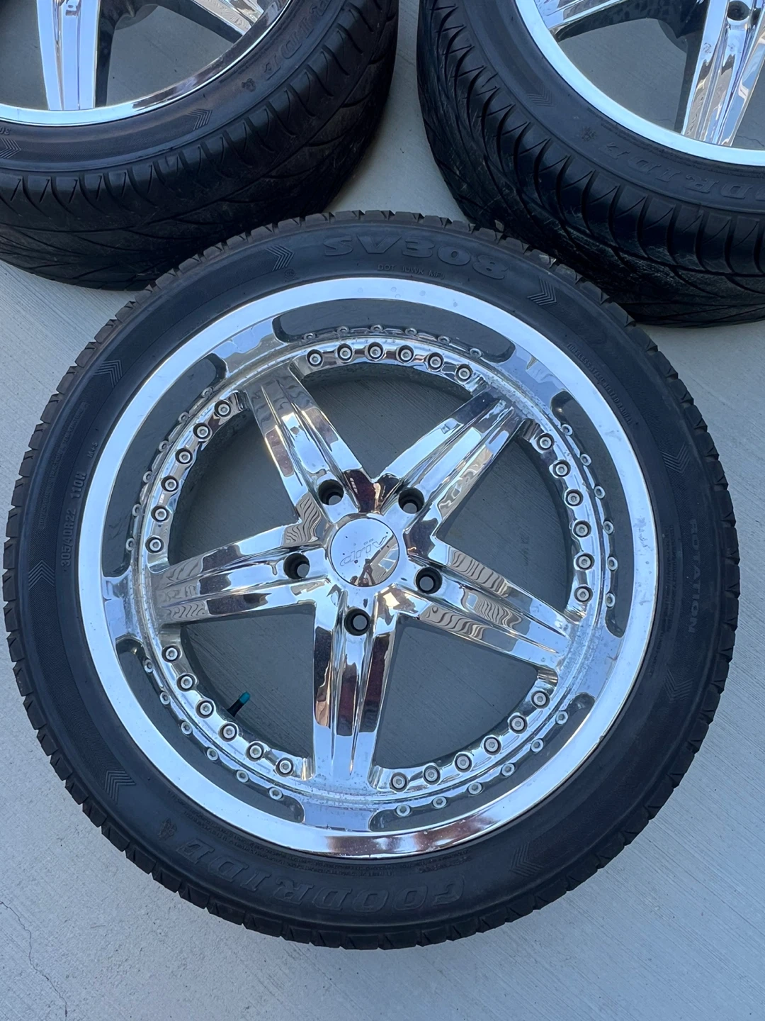 Set of 4 Chrome Rims with Goodride Tires - photo 2