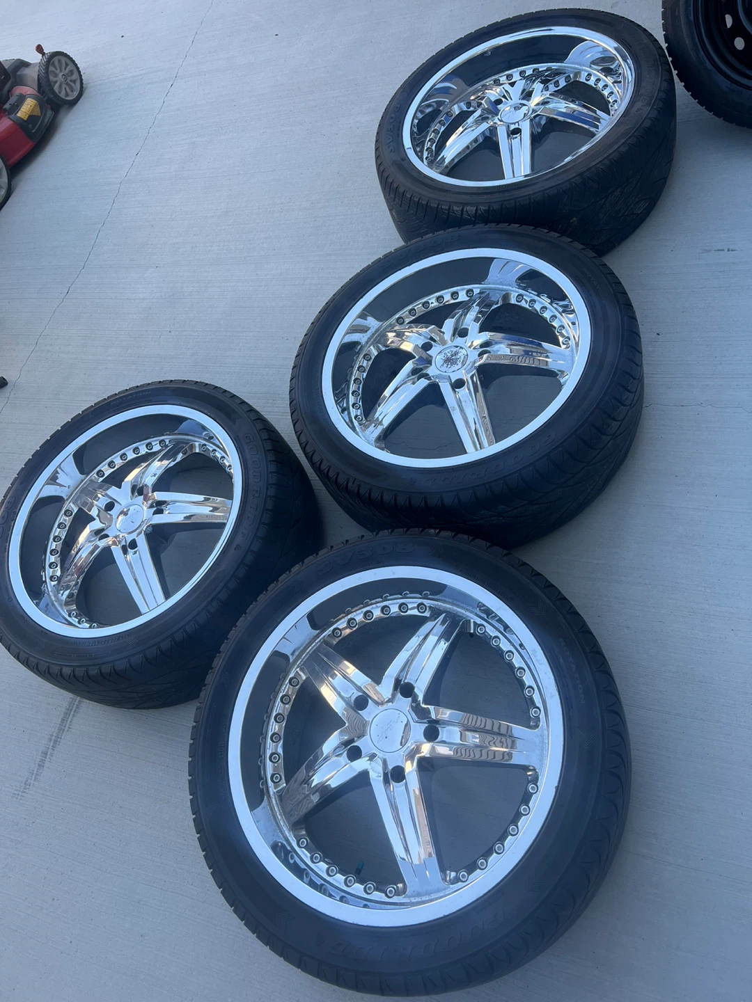 Set of 4 Chrome Rims with Goodride Tires - photo 3