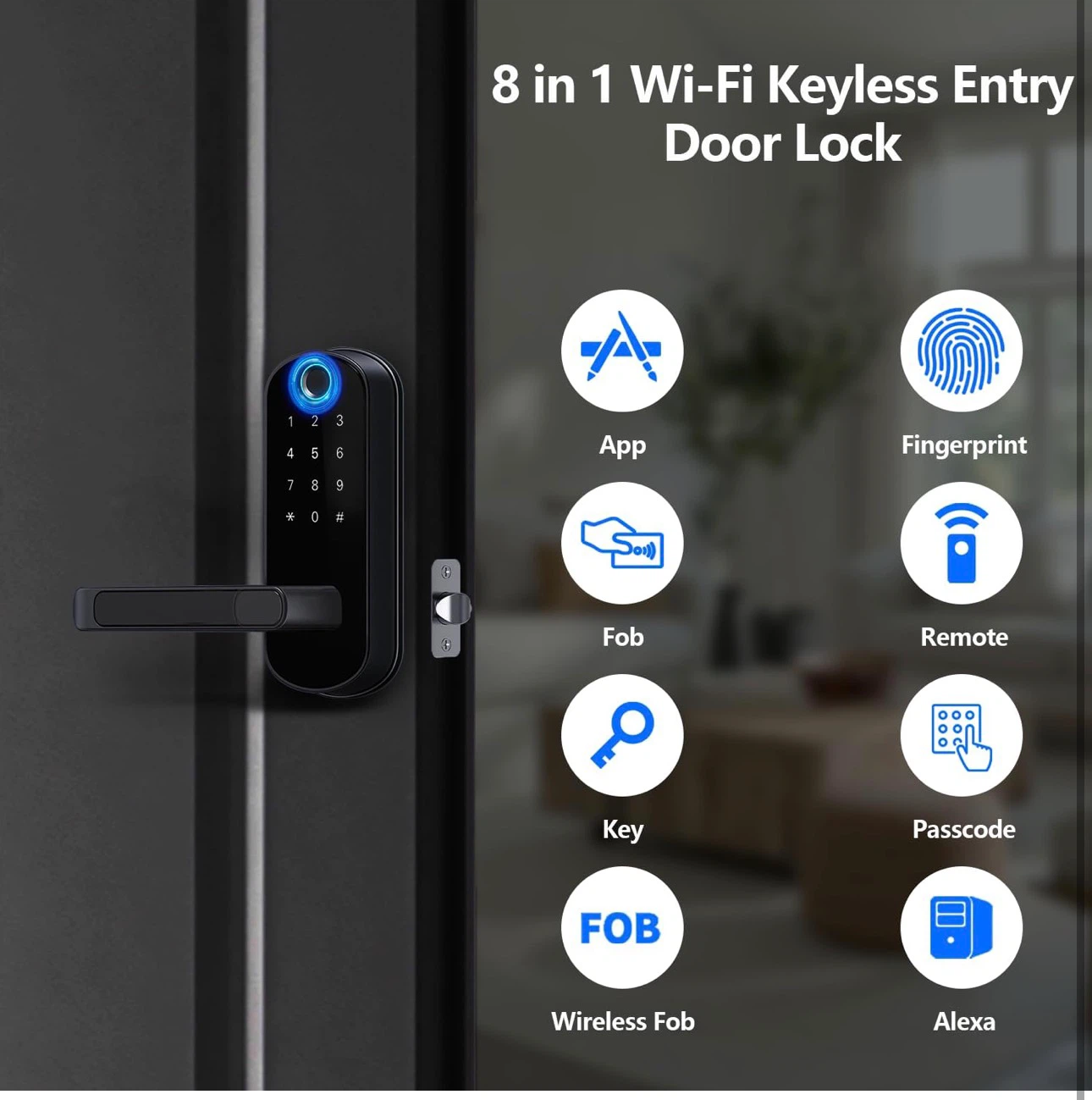 8-in-1 Wi-Fi Keyless Entry Door Lock - photo 3