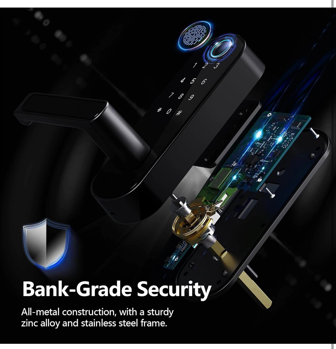 8-in-1 Wi-Fi Keyless Entry Door Lock - photo 4