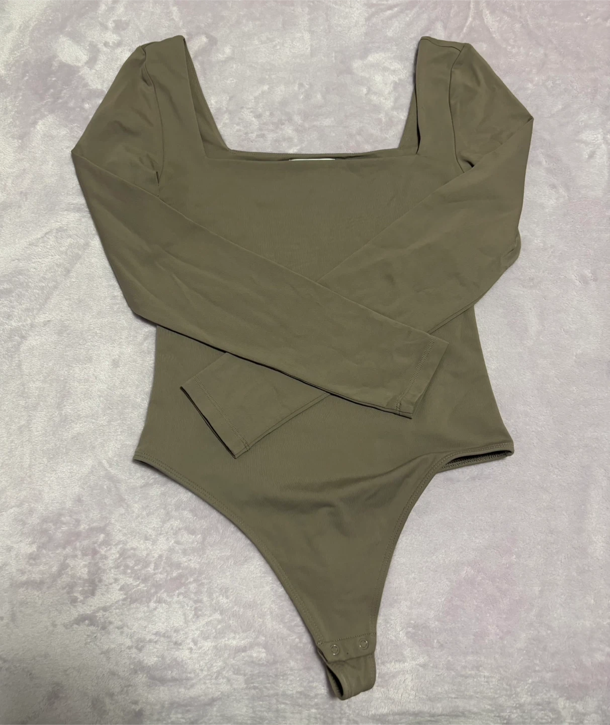 Babaton Long Sleeve Bodysuit - Taupe, Size M - photo 2